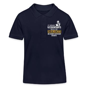 Accountant Accounting Bookkeeping Finance Funny - Kids Organic Polo Shirt by Stanley/Stella - navy - Front
