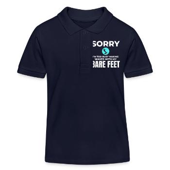 Barfuß Wasserski Extremsport Barfuß - Kinder Organic Poloshirt Mini Sprinter von Stanley/Stella - Navy - Vorne