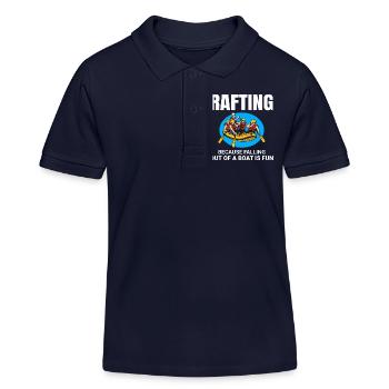 Rafting Team Raft White Water Rafter Paddle Funny - Kids Organic Polo Shirt by Stanley/Stella - navy - Front