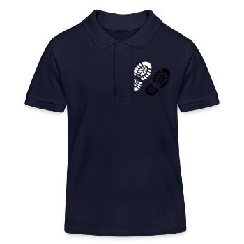 Fußabdruck Stiefel Wanderschuhe 2c - Kinder Organic Poloshirt Mini Sprinter von Stanley/Stella - Navy - Vorne