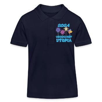 Utopia de la Nef des fous 2024 - Dates - Polo enfant bio Stanley/Stella - bleu marine - Devant