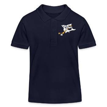 Hockey Hai / hockey shark (3c) - Kids Organic Polo Shirt by Stanley/Stella - navy - Front
