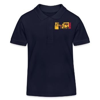 pong1960_2c - Kids Organic Polo Shirt by Stanley/Stella - navy - Front