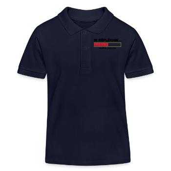 JE Réfléchis,drôle,citations,humour,formes - Polo enfant bio Stanley/Stella - bleu marine - Devant