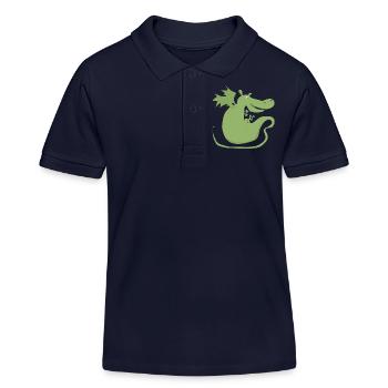 Drache - Kinder Organic Poloshirt Mini Sprinter von Stanley/Stella - Navy - Vorne