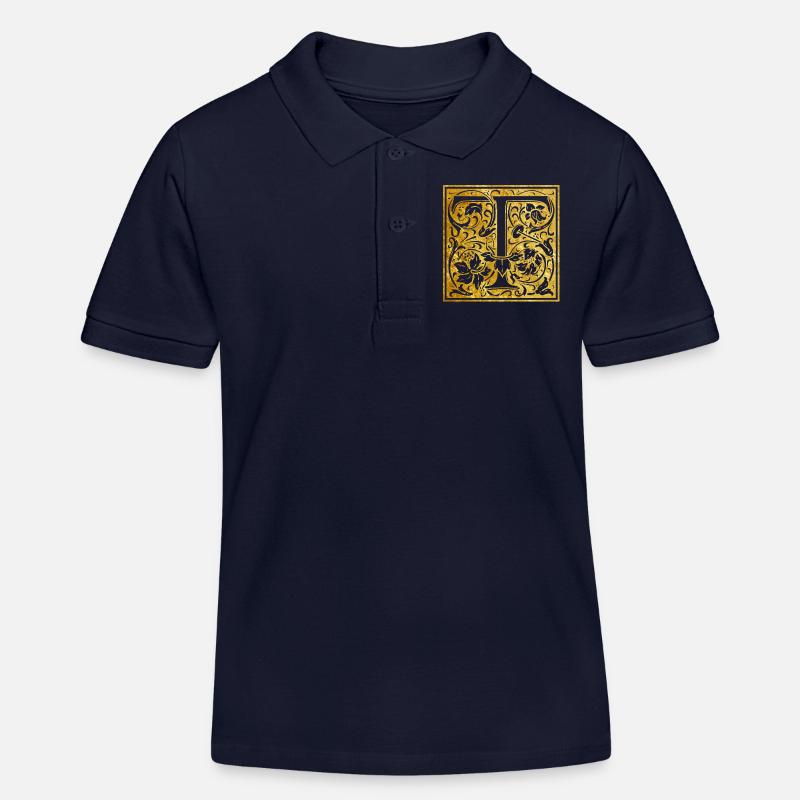 Monogramme T - Polo enfant bio Stanley/Stella - bleu marine