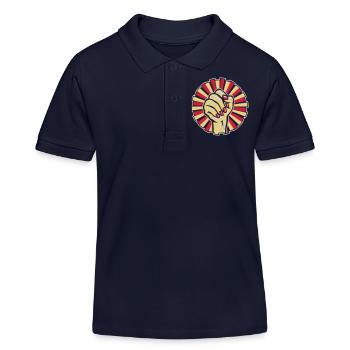 Woman's clenched fist, red painted nails (W3C) - Kids Organic Polo Shirt by Stanley/Stella - navy - Front