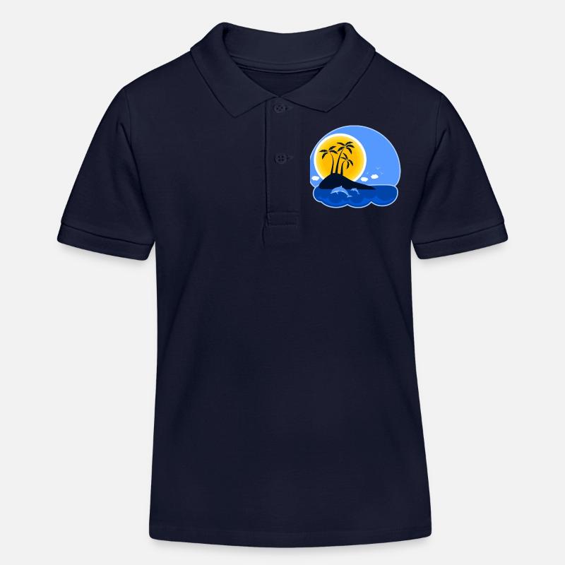 île de vacances - Polo enfant bio Stanley/Stella - bleu marine