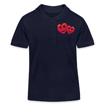 Herzende Herzen - Kinder Organic Poloshirt Mini Sprinter von Stanley/Stella - Navy - Vorne