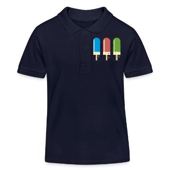 Popsicles delicious ice cream summer heat milk ice cream - Kids Organic Polo Shirt by Stanley/Stella - navy - Front