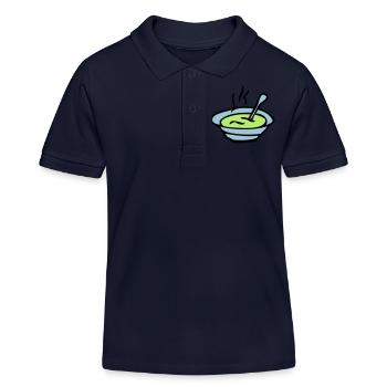 gamelle assiette soupe - Polo enfant bio Stanley/Stella - bleu marine - Devant