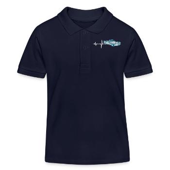 Geschenk Heartbeat Sportwagen Oldtimer - Kinder Organic Poloshirt Mini Sprinter von Stanley/Stella - Navy - Vorne