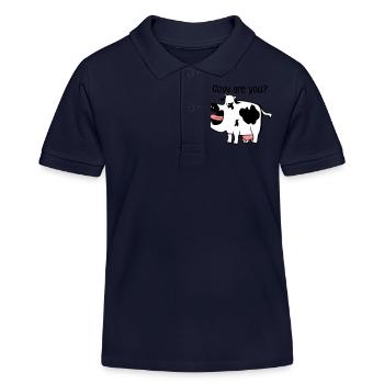 Cow are you? - Kids Organic Polo Shirt by Stanley/Stella - navy - Front