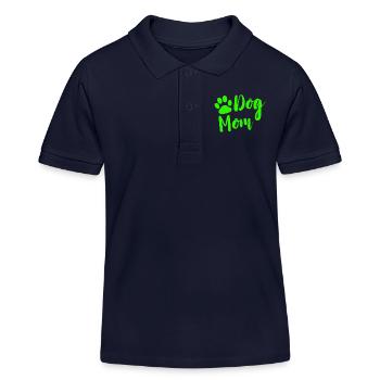 Dog mom with paw in green as a gift - Kids Organic Polo Shirt by Stanley/Stella - navy - Front