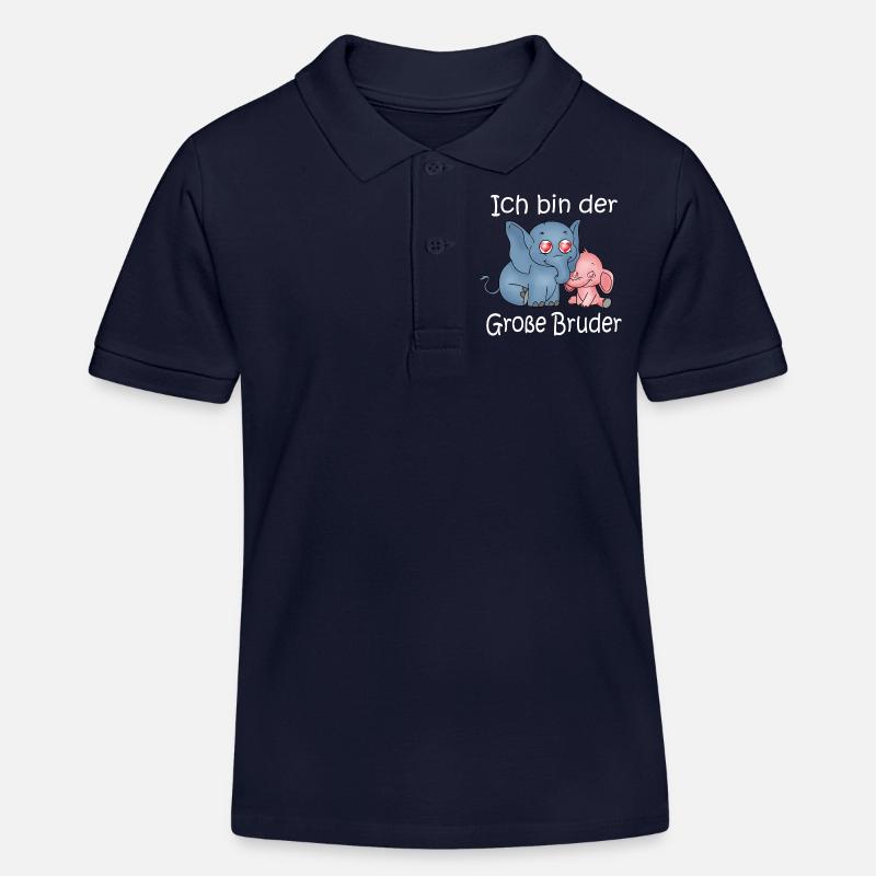 Ich Bin Der Große Bruder - Kinder Organic Poloshirt Mini Sprinter von Stanley/Stella - Navy