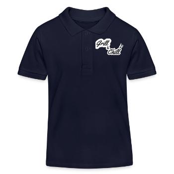 griller et refroidir | Griller | Été | amusement - Polo enfant bio Stanley/Stella - bleu marine - Devant