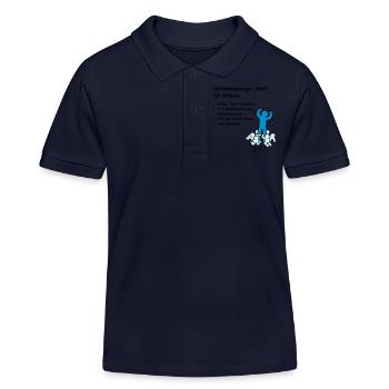 Ainsi les parents reçoivent un massage du dos! - Polo enfant bio Stanley/Stella - bleu marine - Devant