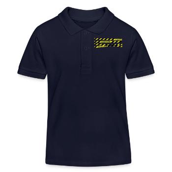caution_f2 - Kids Organic Polo Shirt by Stanley/Stella - navy - Front