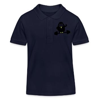 body_building_1 - Kinder Organic Poloshirt Mini Sprinter von Stanley/Stella - Navy - Vorne