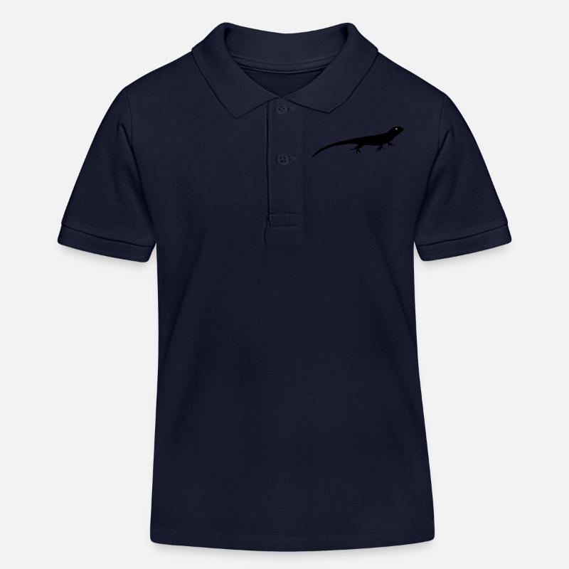 lézard - Polo enfant bio Stanley/Stella - bleu marine