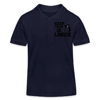 Ruhe bewahren Verwendung linux - Kinder Organic Poloshirt Mini Sprinter von Stanley/Stella - Navy - Vorne