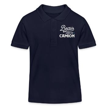 Beau comme un camion - Polo enfant bio Stanley/Stella - bleu marine - Devant