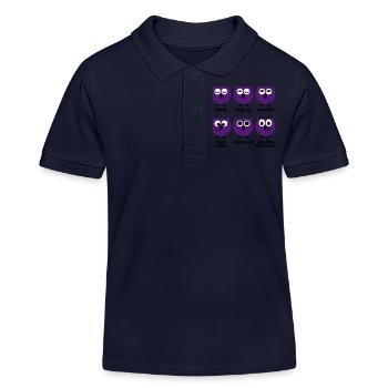 Lustige Eulen mit Kaffee Chart | T-Shirts Druck - Kinder Organic Poloshirt Mini Sprinter von Stanley/Stella - Navy - Vorne