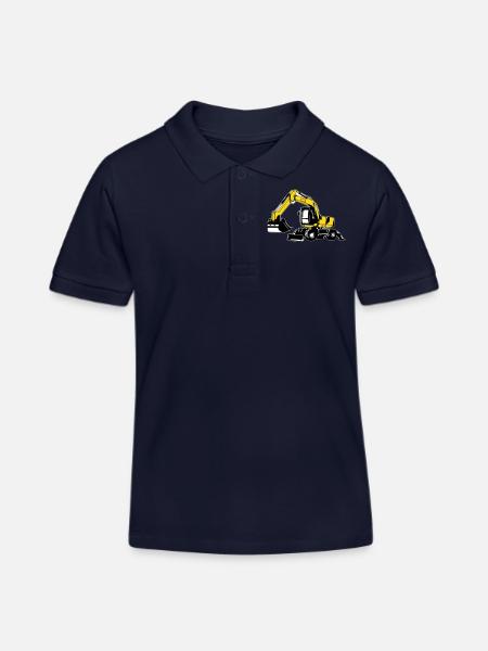 Mobilbagger 2 / excavator / Pelle - Polo enfant bio Stanley/Stella - bleu marine