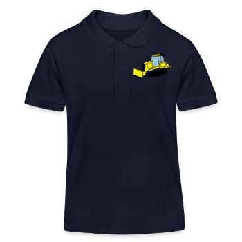 Chenille de chantier - Polo enfant bio Stanley/Stella - bleu marine - Devant