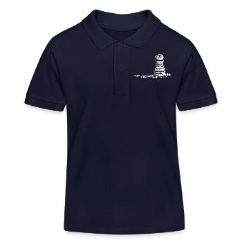 Méditation Pierres de yoga en parfait équilibre - Polo enfant bio Stanley/Stella - bleu marine - Devant