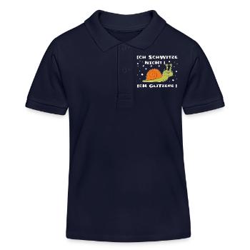 Ich schwitze nicht ich glitzere - Kinder Organic Poloshirt Mini Sprinter von Stanley/Stella - Navy - Vorne