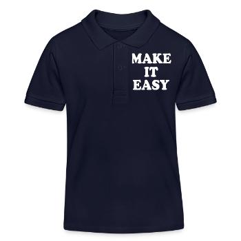 Make it easy - Kids Organic Polo Shirt by Stanley/Stella - navy - Front