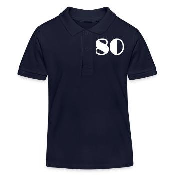 80. 80 YEARS. 80TH ANNIVERSARY. BIRTHDAY 80 YEARS. - Kids Organic Polo Shirt by Stanley/Stella - navy - Front