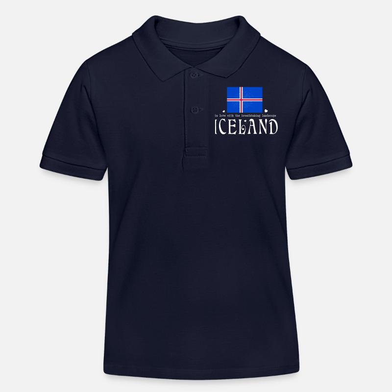 Islande - Polo enfant bio Stanley/Stella - bleu marine