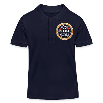 Liebe ist eine Pizza mit extra Käse - Kinder Organic Poloshirt Mini Sprinter von Stanley/Stella - Navy - Vorne