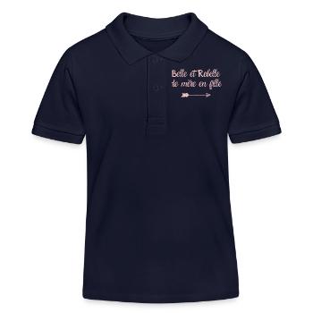 Beautiful and rebellious mother in daughter rose gold - Kids Organic Polo Shirt by Stanley/Stella - navy - Front