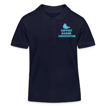 Marine Conservation - Kids Organic Polo Shirt by Stanley/Stella - navy - Front