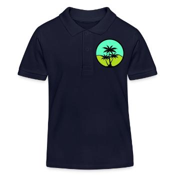 Palm trees - Kids Organic Polo Shirt by Stanley/Stella - navy - Front