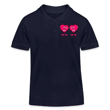 Amour des cœurs comiques - Polo enfant bio Stanley/Stella - bleu marine - Devant