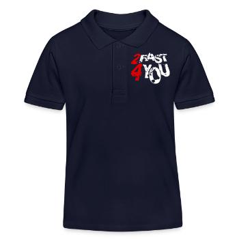 Zu Schnell für Dich Spruch 2 Too Fast 4 For You - Kinder Organic Poloshirt Mini Sprinter von Stanley/Stella - Navy - Vorne