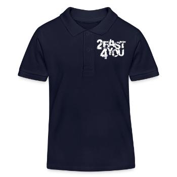 Zu Schnell für Dich Spruch 2 Too Fast 4 For You - Kinder Organic Poloshirt Mini Sprinter von Stanley/Stella - Navy - Vorne