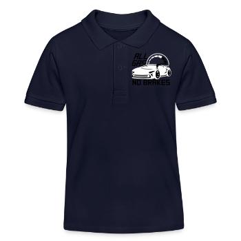 All Gas No Brakes Spruch Liebe Rennauto Fahren - Kinder Organic Poloshirt Mini Sprinter von Stanley/Stella - Navy - Vorne