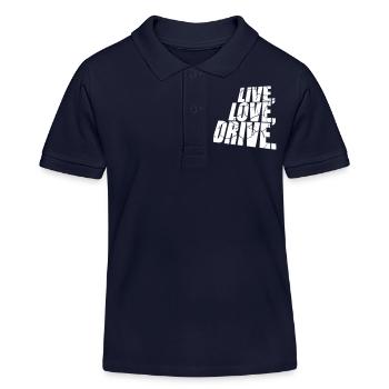 Live Love Drive Spruch Liebe Auto Fahren Hobby - Kinder Organic Poloshirt Mini Sprinter von Stanley/Stella - Navy - Vorne