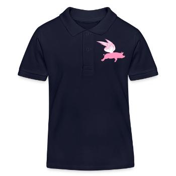 Lorsqu’ils volent des ailes, les cochons volants peuvent voler - Polo enfant bio Stanley/Stella - bleu marine - Devant