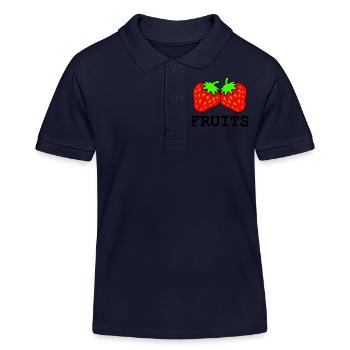 Fraises - Polo enfant bio Stanley/Stella - bleu marine - Devant