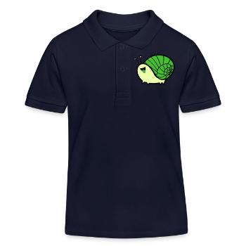schnecke comic - Kinder Organic Poloshirt Mini Sprinter von Stanley/Stella - Navy - Vorne