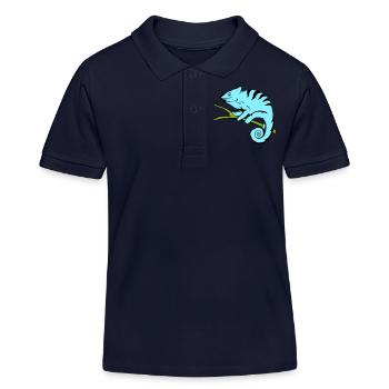 Drôle Cameleon 02 copie - Polo enfant bio Stanley/Stella - bleu marine - Devant