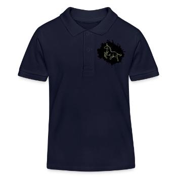 unicorn klecks - Kinder Organic Poloshirt Mini Sprinter von Stanley/Stella - Navy - Vorne