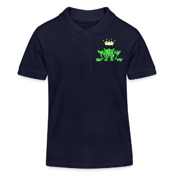 Prince Charming Frog King - Kids Organic Polo Shirt by Stanley/Stella - navy - Front