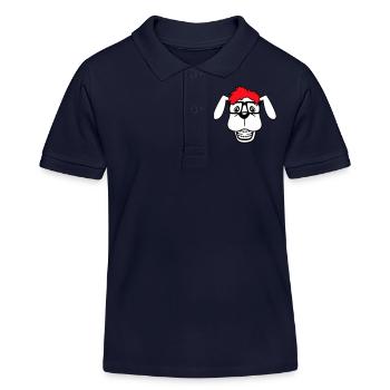 chien nerd hornglasses geek bretelles intelligent drôle - Polo enfant bio Stanley/Stella - bleu marine - Devant
